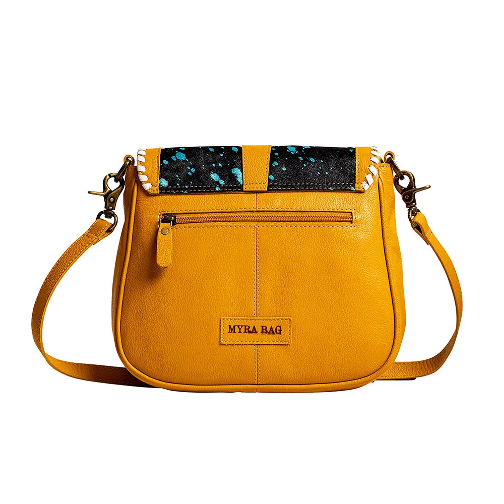 Skyviews Leather & Hairon Bag in Yellow sold by Myra Bag product image thumbnail 3