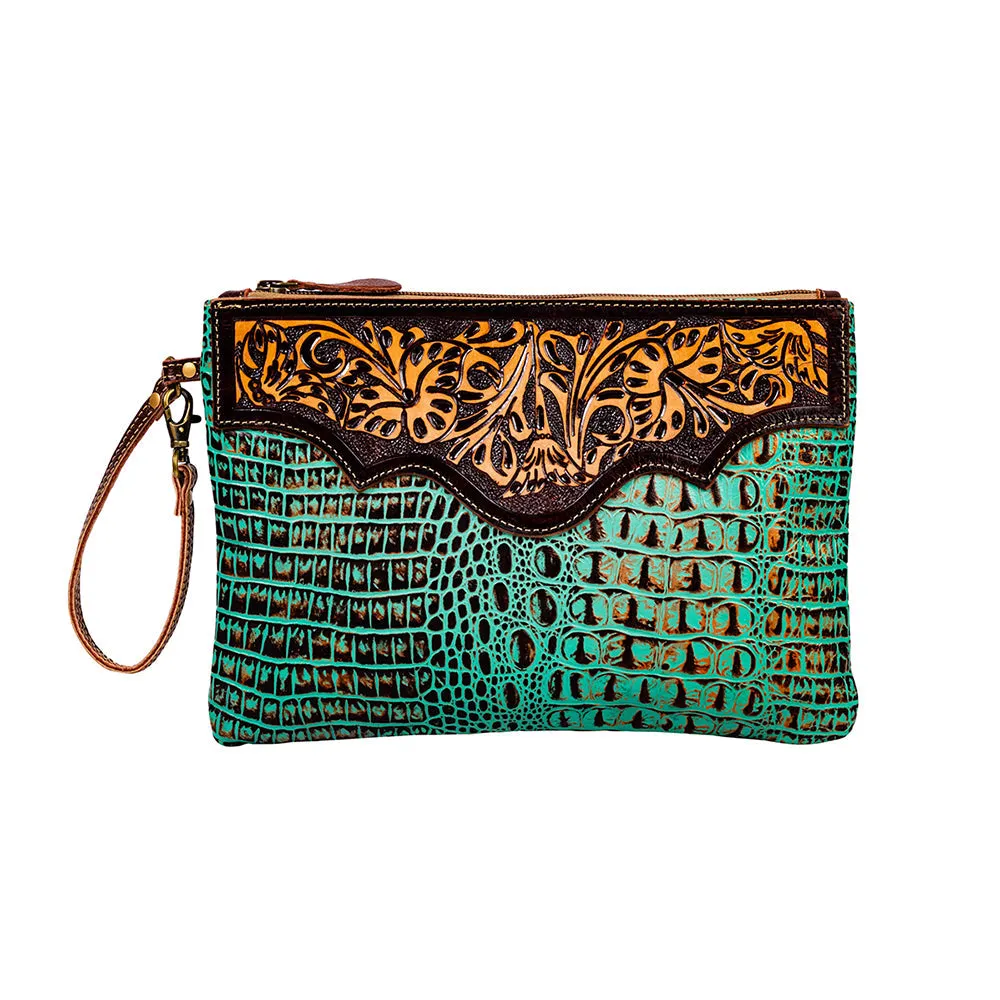 Sipala Hand-tooled Clutch Bag sold by Myra Bag