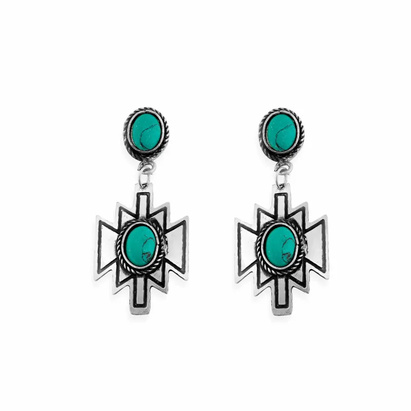 Heritage Medallion Turquoise Earrings sold by Myra Bag