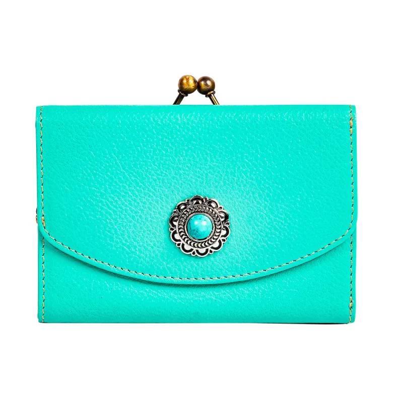 Gypsum Trail Coin Purse in Turquoise sold by Myra Bag