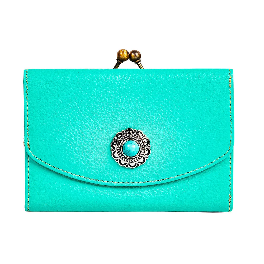 Gypsum Trail Coin Purse in Turquoise sold by Myra Bag