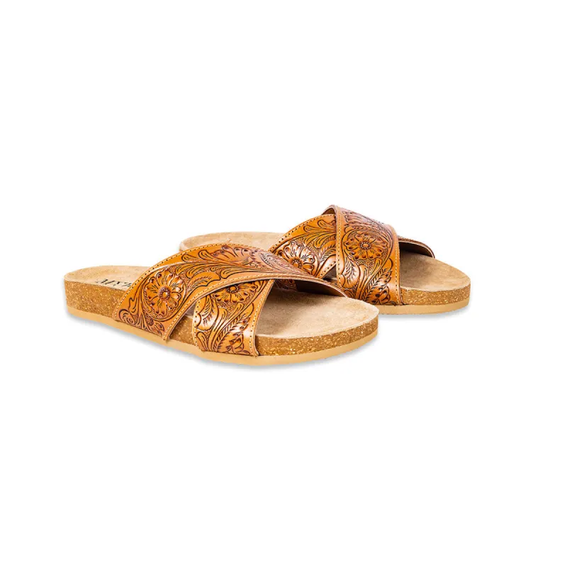 Gracie Hand-Tooled Sandals sold by Myra Bag