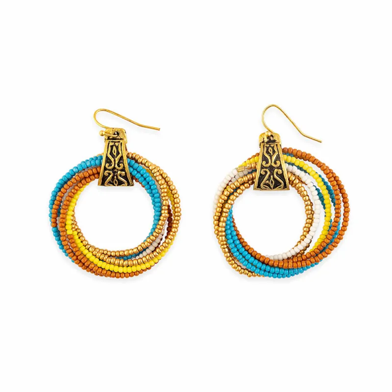 Ribbon Of Life Beaded Earrings sold by Myra Bag