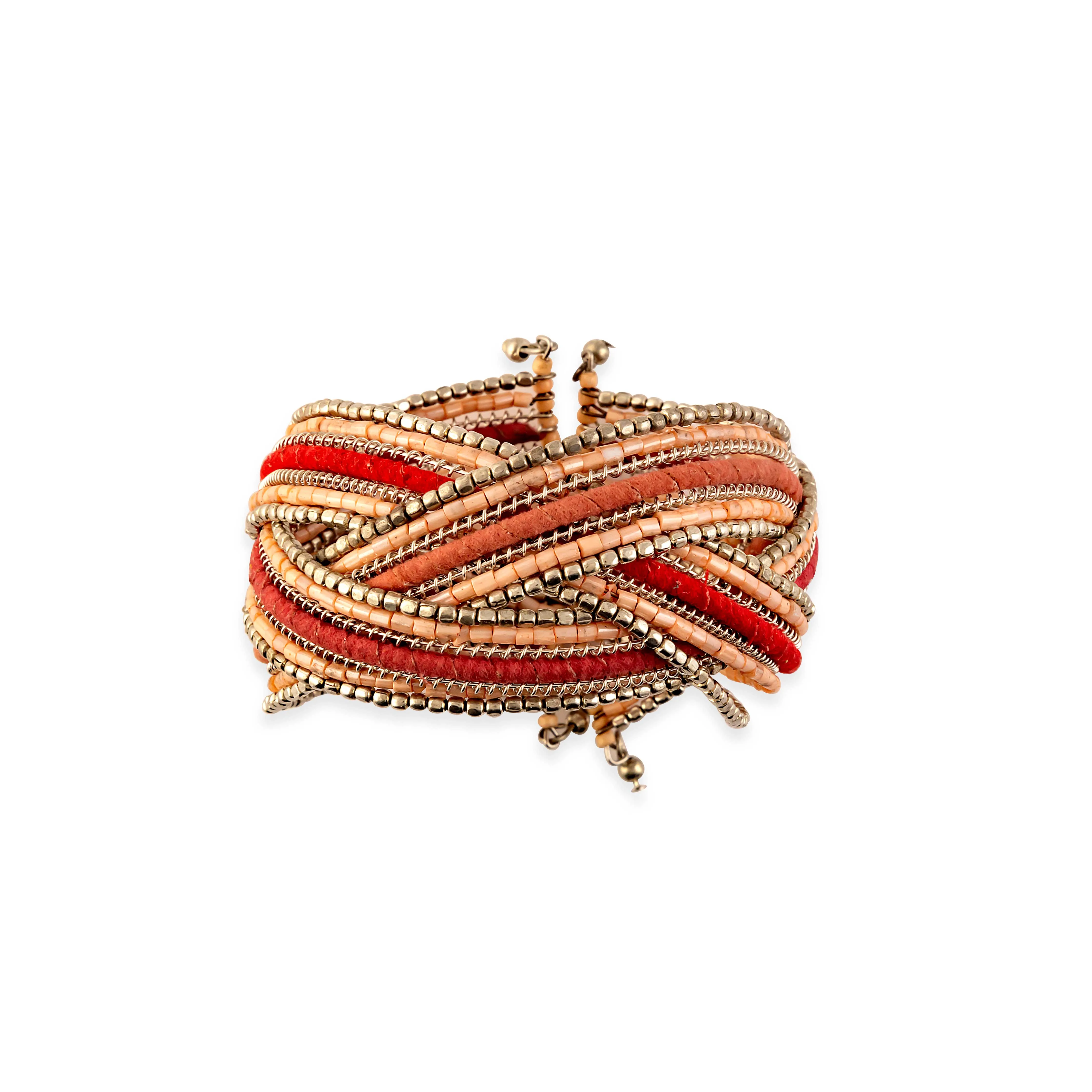 Infinite Hope Beaded Bracelet In Coral sold by Myra Bag