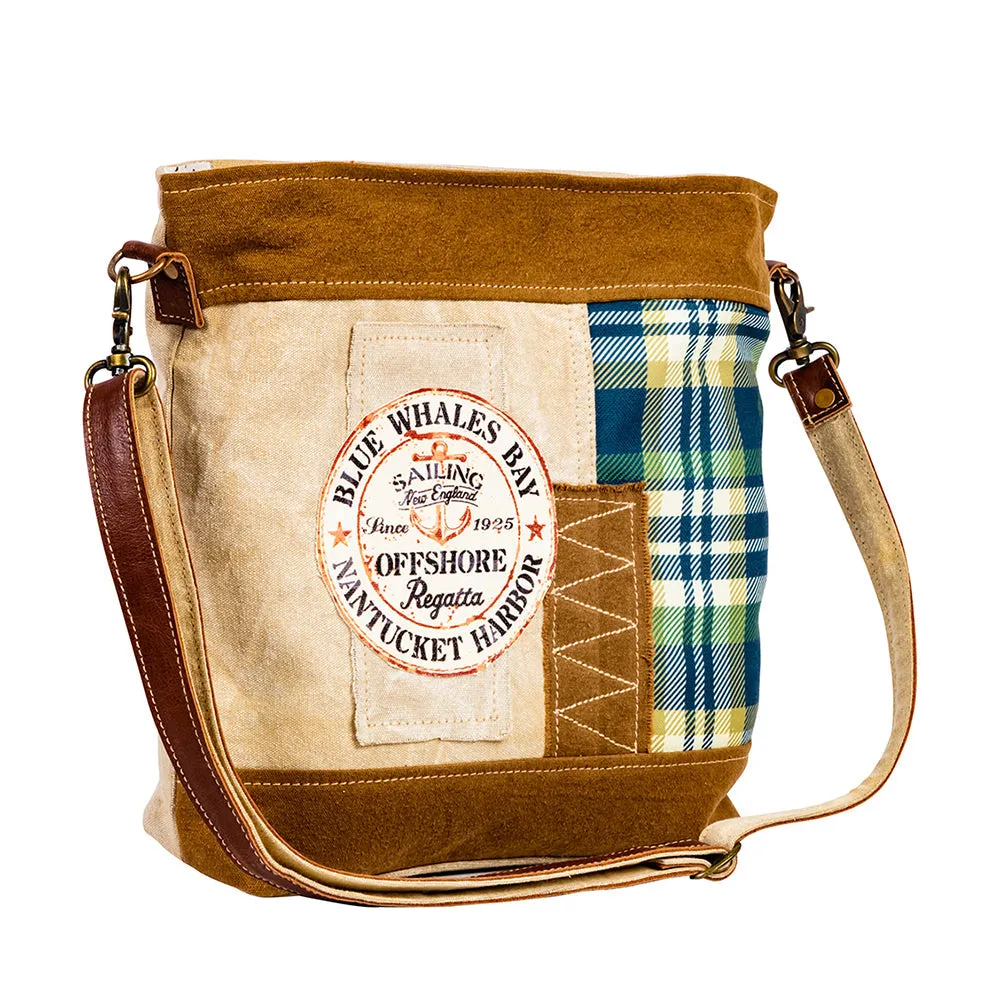 Blue Whales Bay Shoulder Bag sold by Myra Bag product image thumbnail 2