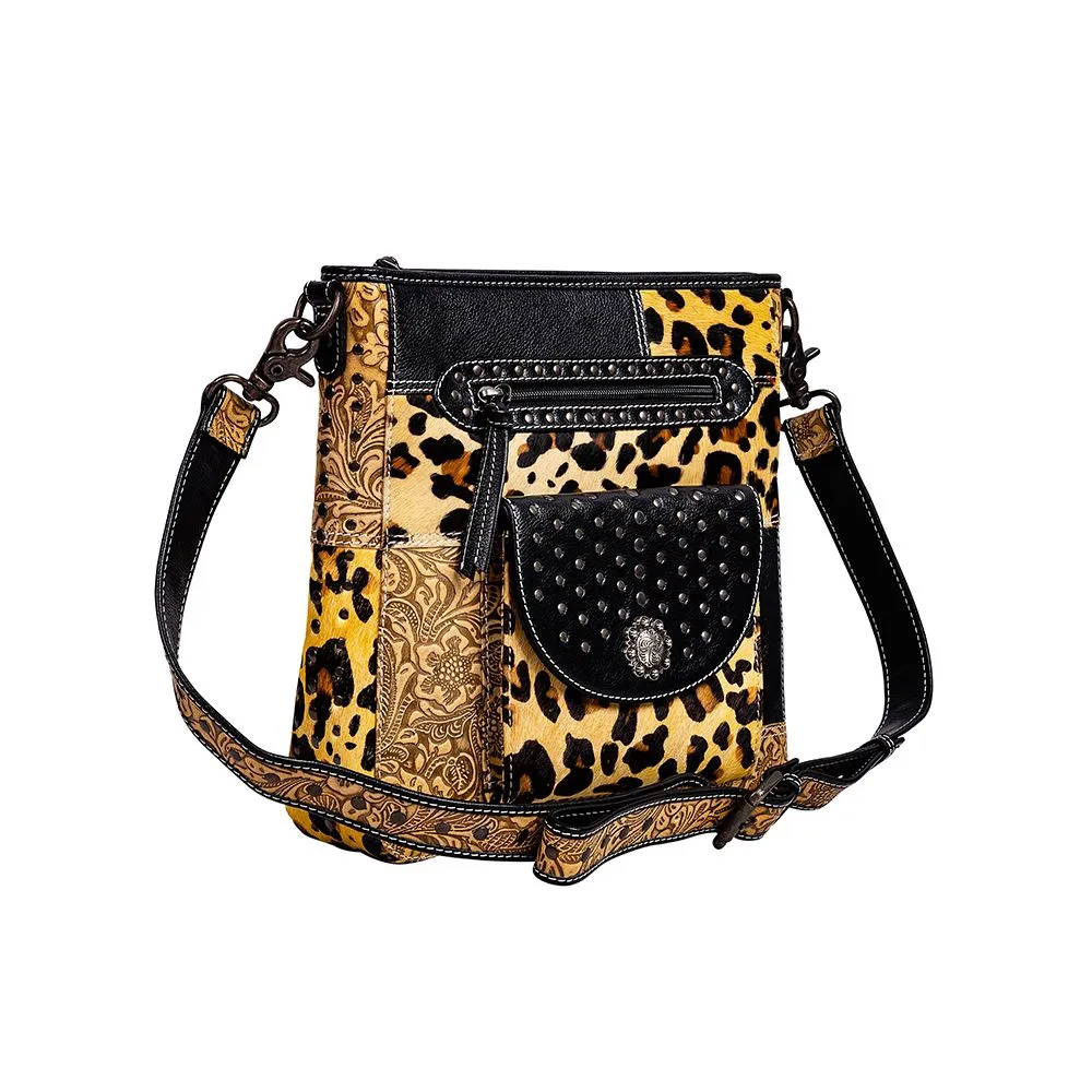 Jaguar Trail Hand-tooled Leather & Hairon Bag sold by Myra Bag product image thumbnail 2