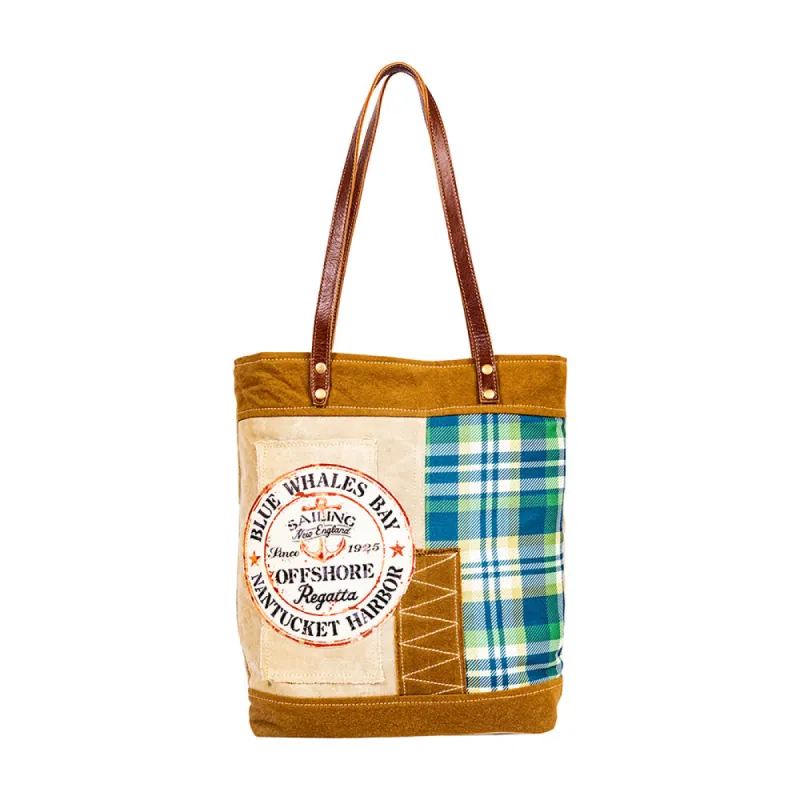 Blue Whales Bay Tote Bag sold by Myra Bag