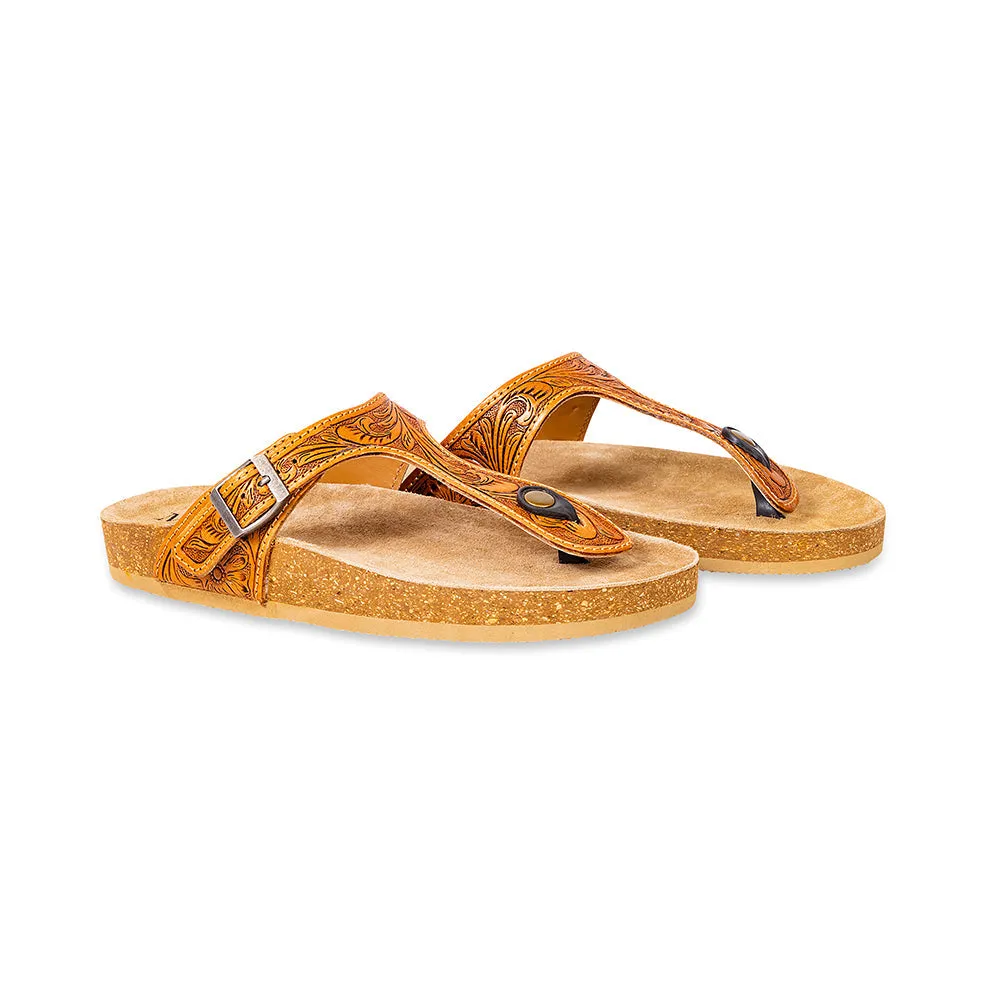 Rosie Trail Hand-Tooled Sandals sold by Myra Bag