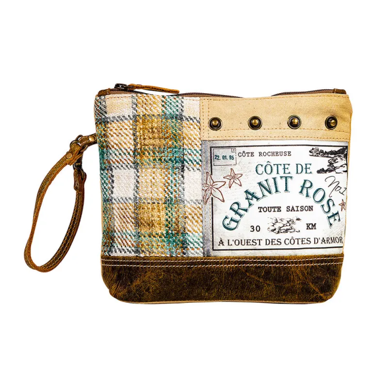 Plaid Granit Rose Pouch sold by Myra Bag