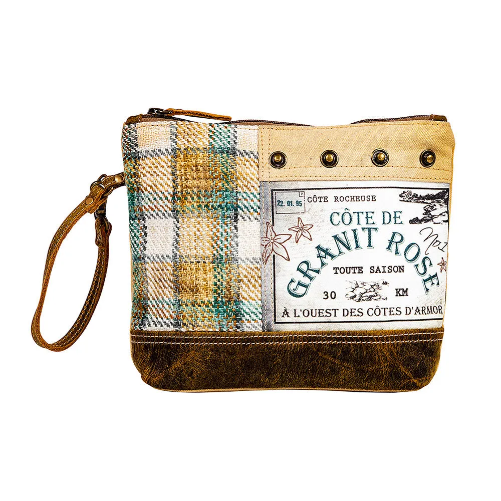 Plaid Granit Rose Pouch sold by Myra Bag