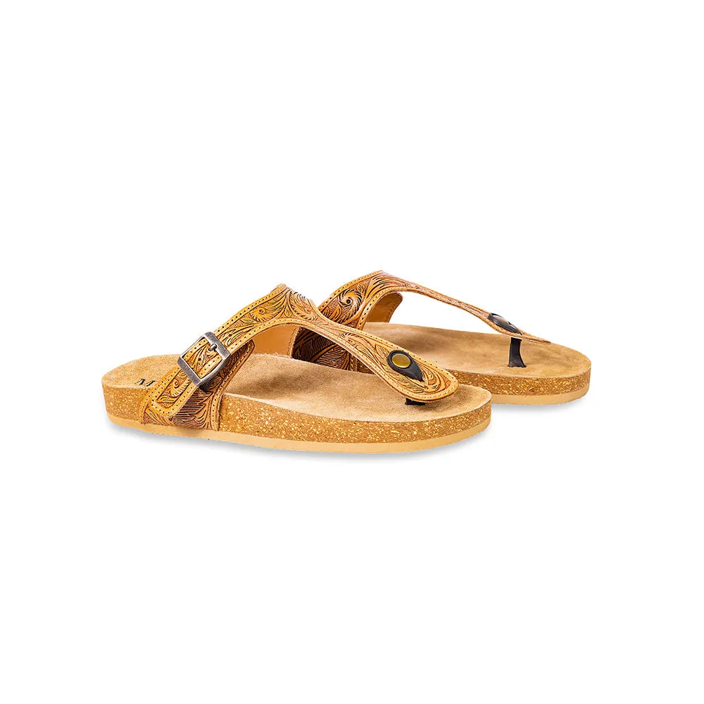 Sadie Mesa Hand-Tooled Sandals sold by Myra Bag