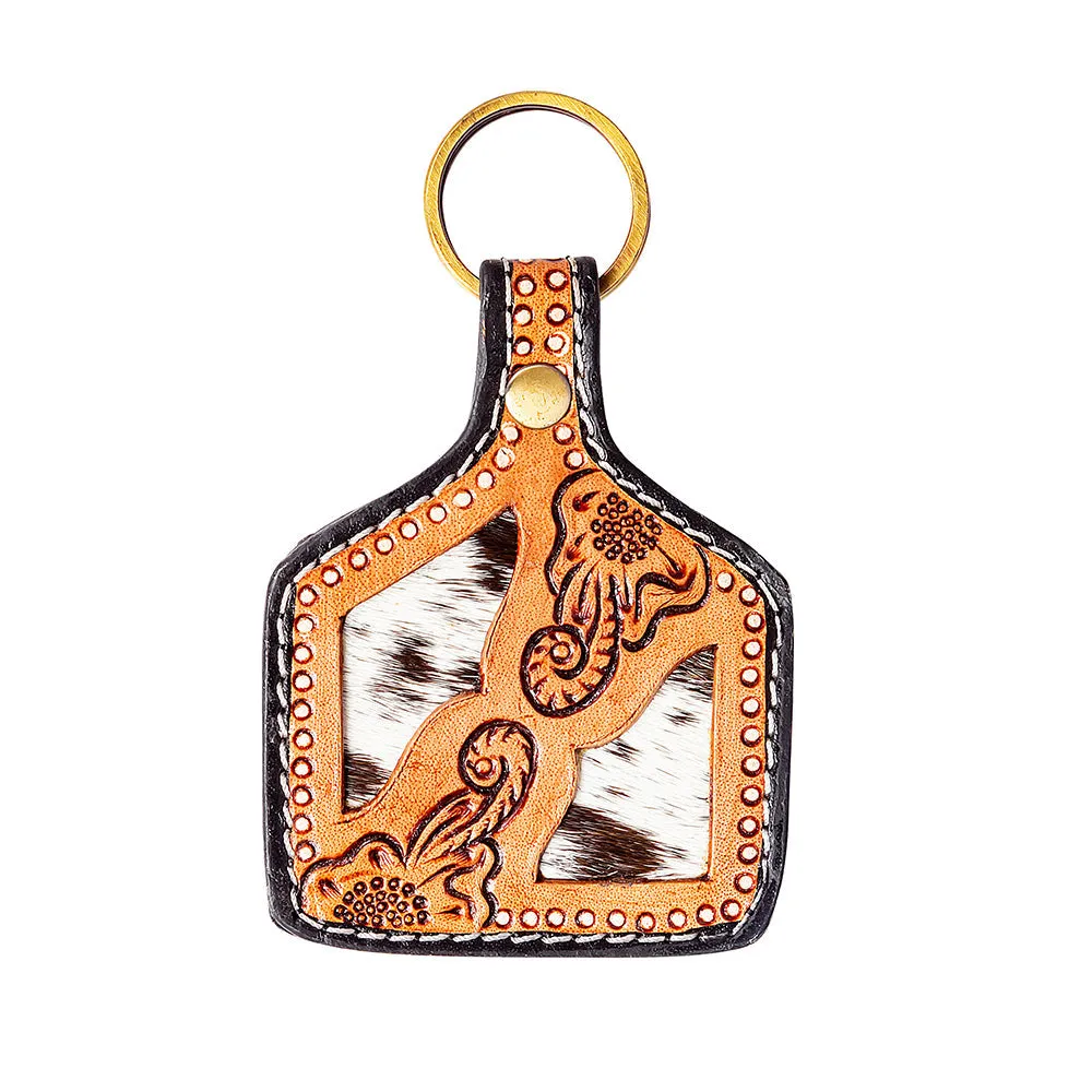 Trails West Hand-tooled Key Fob sold by Myra Bag