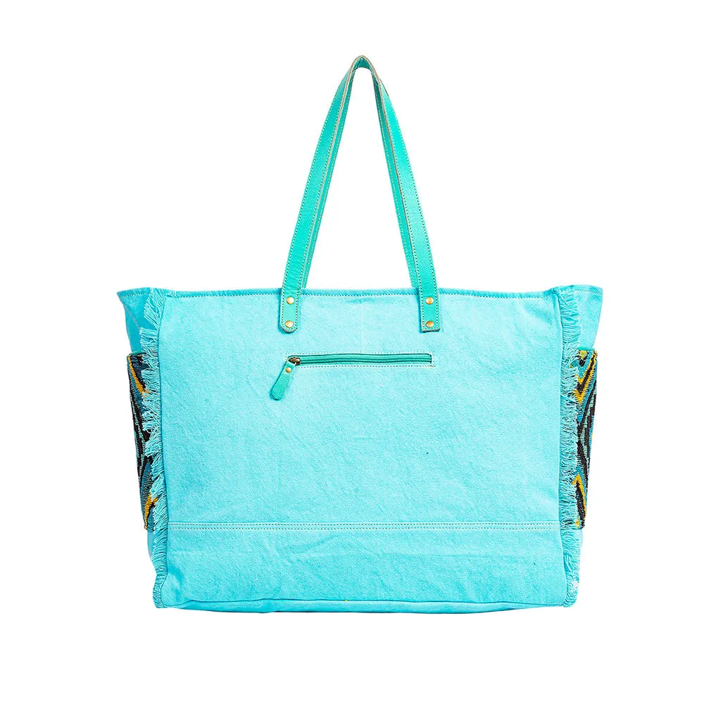Tonga Ridge Weekender Bag In Turquoise sold by Myra Bag product image thumbnail 3
