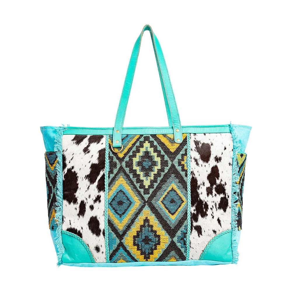 Tonga Ridge Weekender Bag In Turquoise sold by Myra Bag