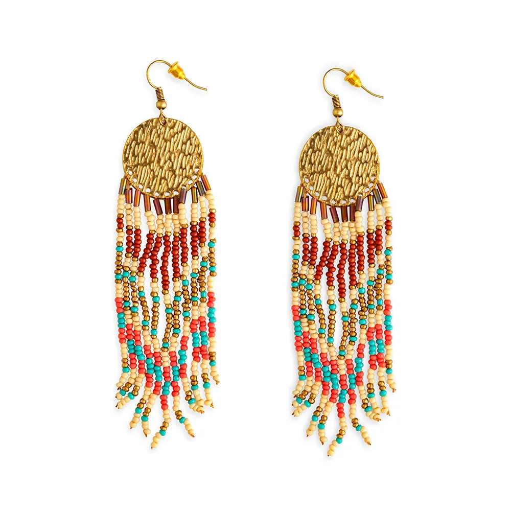 Sun's Radiance Beaded Earrings sold by Myra Bag