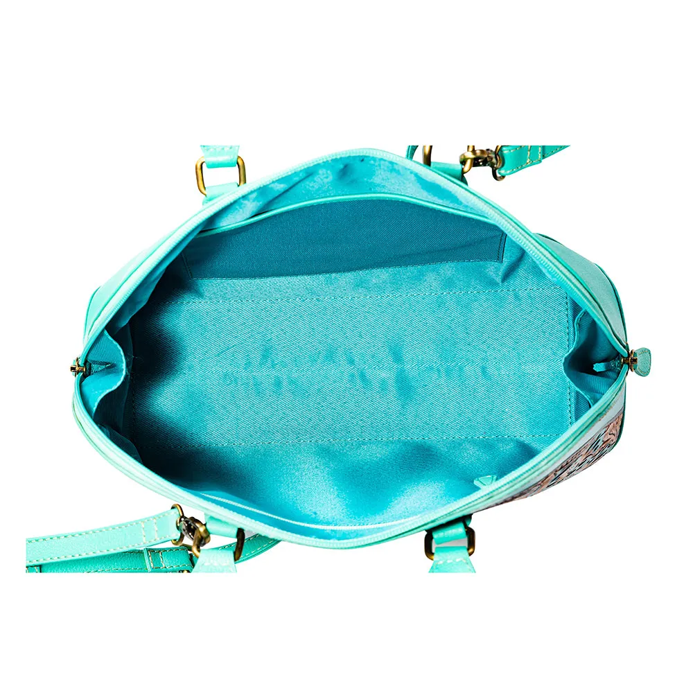 Emmylou Pass Hand-tooled Handbag in Turquoise sold by Myra Bag product image thumbnail 3