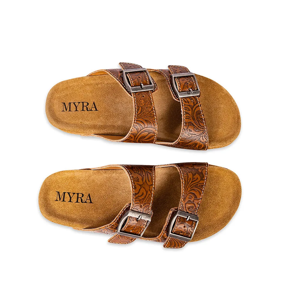 Maggie Embossed Leather Sandals sold by Myra Bag product image thumbnail 2