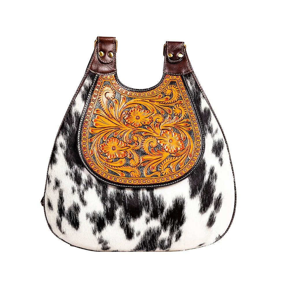 Daisy Hill Trail Hand-tooled Backpack Bag sold by Myra Bag