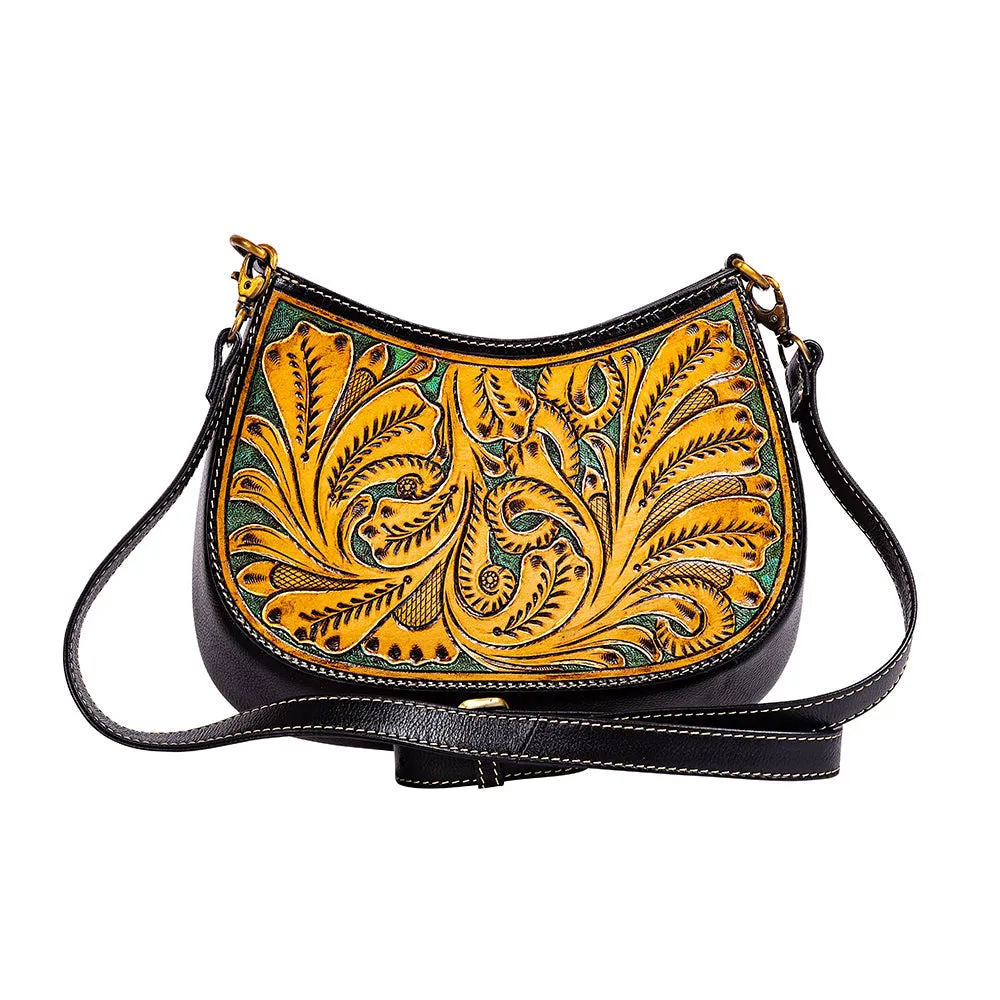 Featherstone Spring Hand-tooled Bag sold by Myra Bag