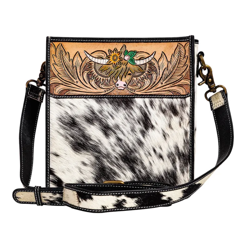 Bloomin' Steer Hand-tooled Bag sold by Myra Bag