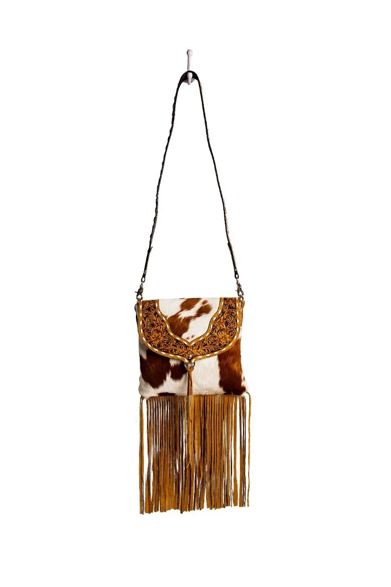 Saba Trail Hand-Tooled Bag In Light & Brown sold by Myra Bag product image thumbnail 4