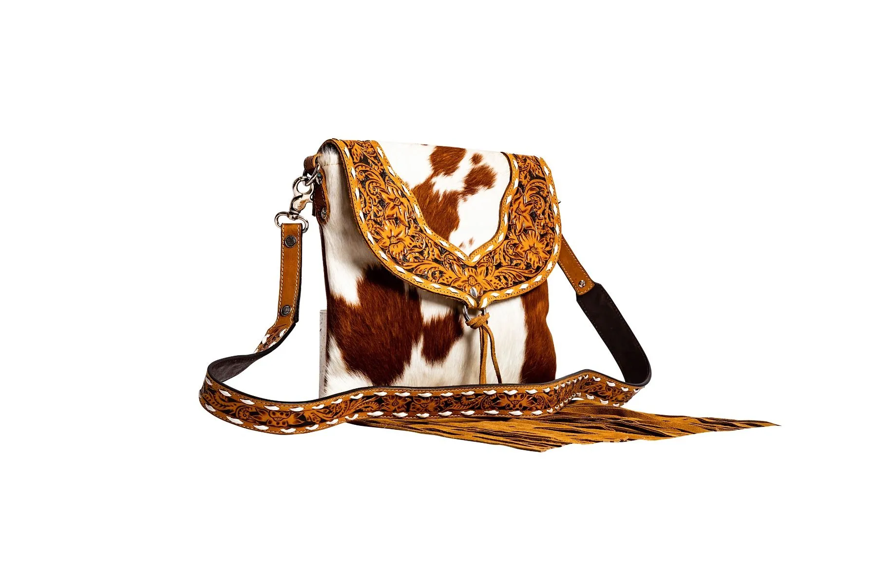 Saba Trail Hand-Tooled Bag In Light & Brown sold by Myra Bag product image thumbnail 2