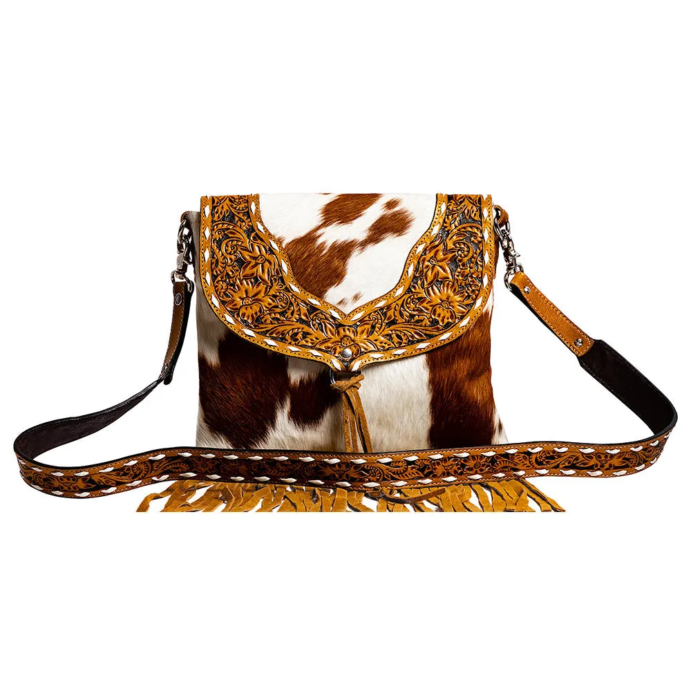 Saba Trail Hand-Tooled Bag In Light & Brown sold by Myra Bag