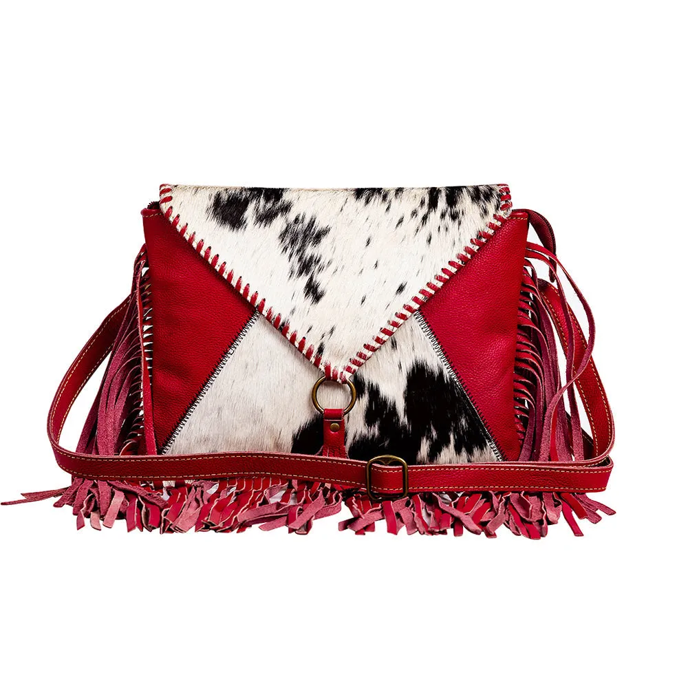 Letterstone Trail Fringe Leather & Hairon Bag sold by Myra Bag