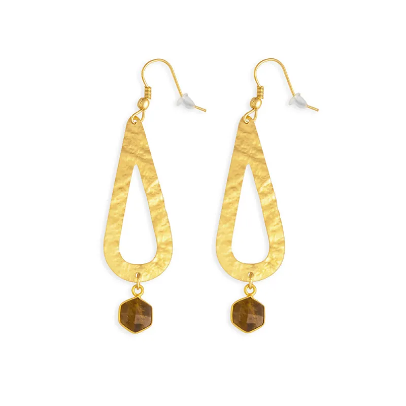 Branson Trail Tiger-Eye Stone Earrings sold by Myra Bag