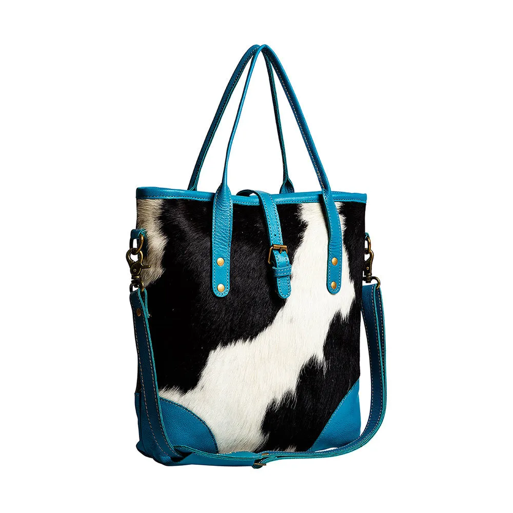 Pecos Pointe Canvas & Hairon Bag In Blue sold by Myra Bag product image thumbnail 2