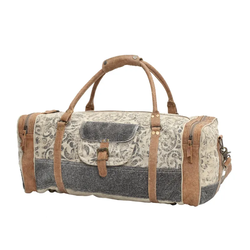 Floral Print & Hair-On Traveller Bag sold by Myra Bag
