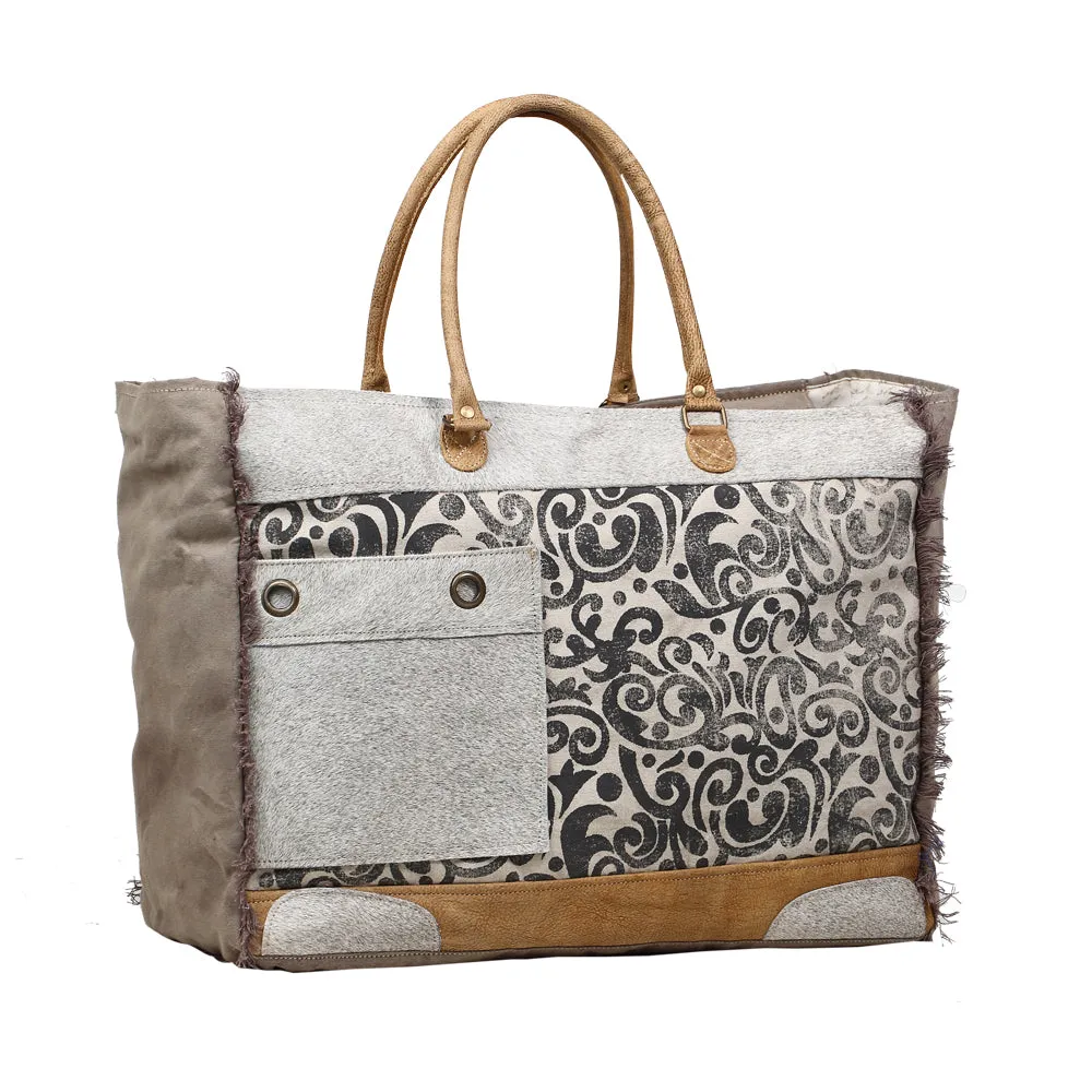 Hide & Floral Print Weekender Bag sold by Myra Bag product image thumbnail 2