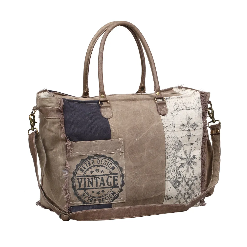 Retro Print Weekender Bag sold by Myra Bag product image thumbnail 2