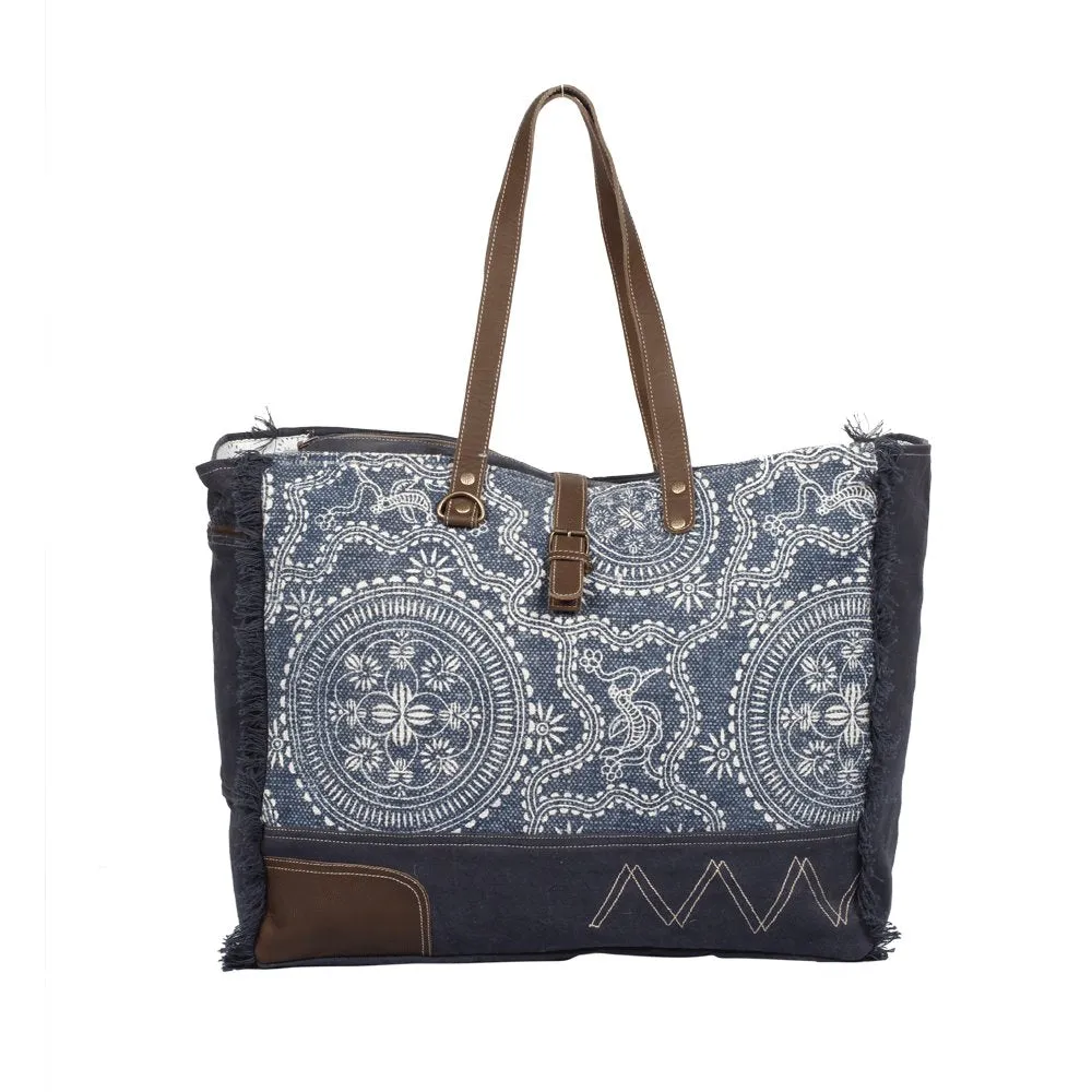 Sylvan Blue Weekender Bag sold by Myra Bag