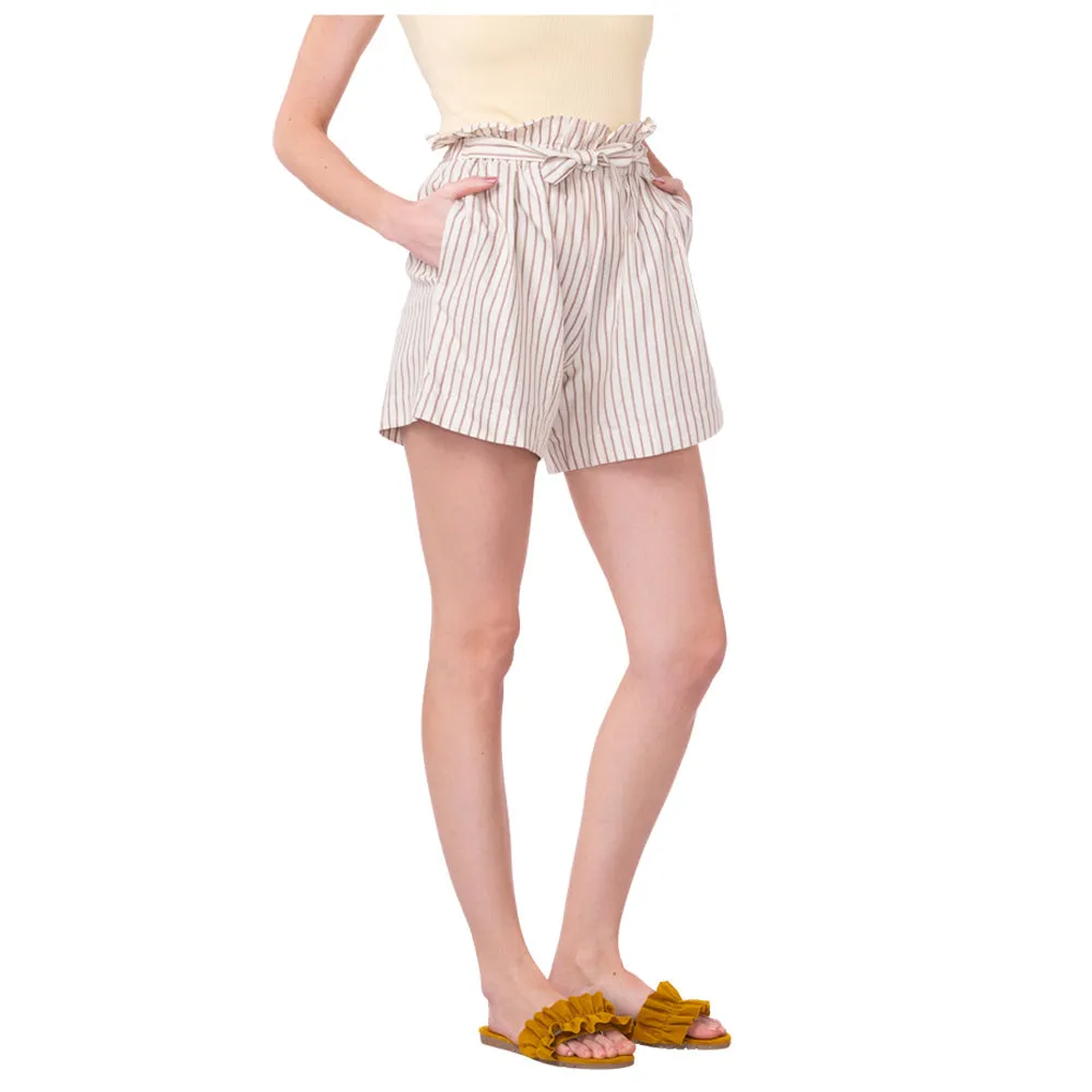 Cream And Brown Shorty Shorts sold by Myra Bag product image thumbnail 3