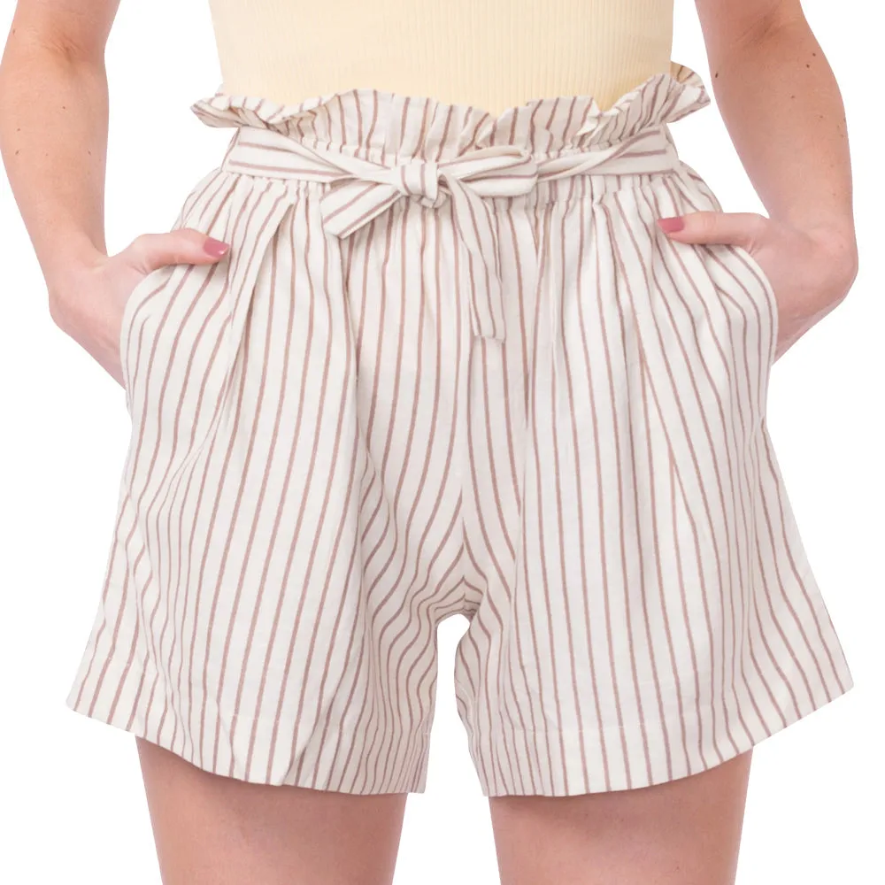 Cream And Brown Shorty Shorts sold by Myra Bag product image thumbnail 2