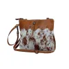 Ornate Brown Leather & Hairon Bag sold by Myra Bag