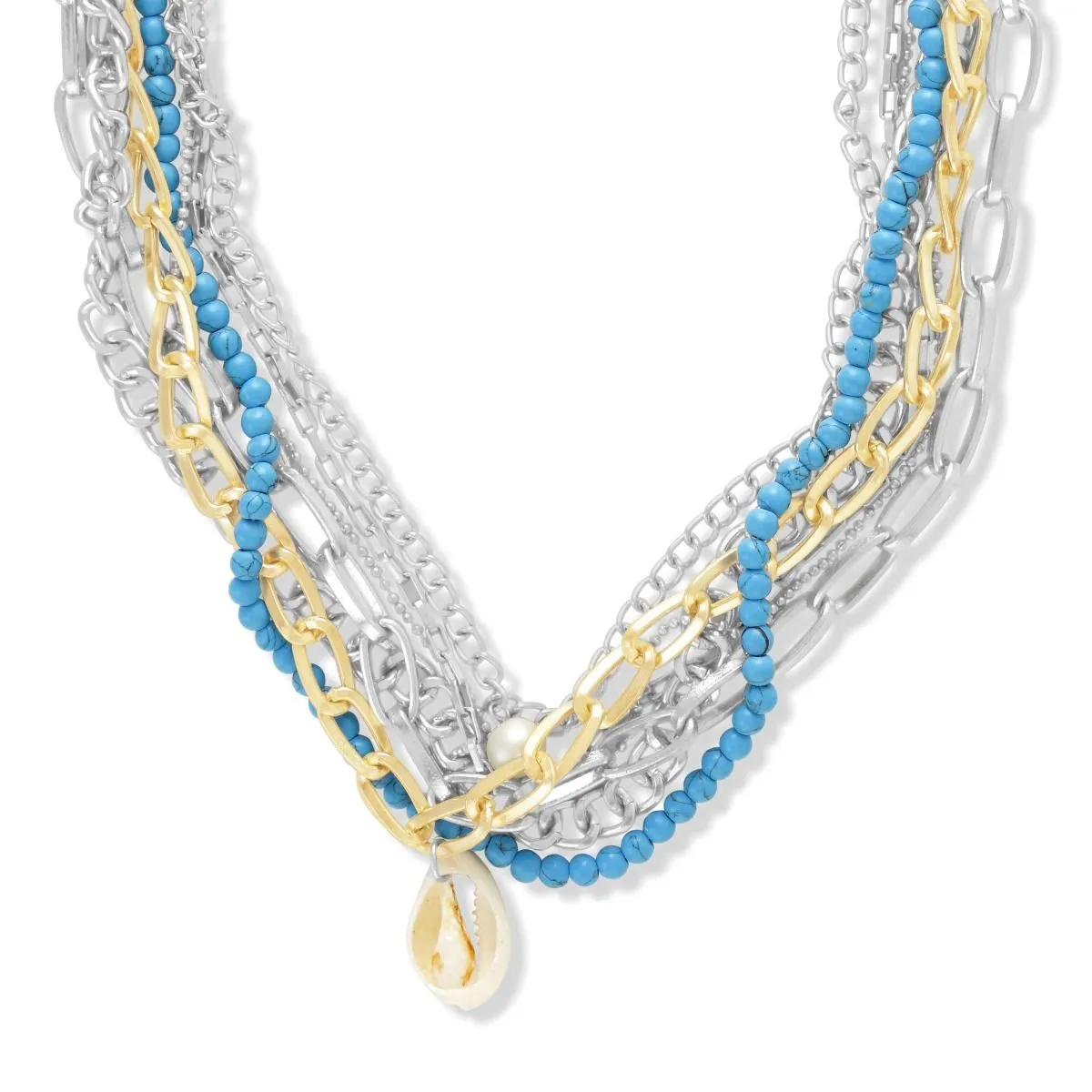 SILVER BLUNDER LAYERED NECKLACE sold by Myra Bag