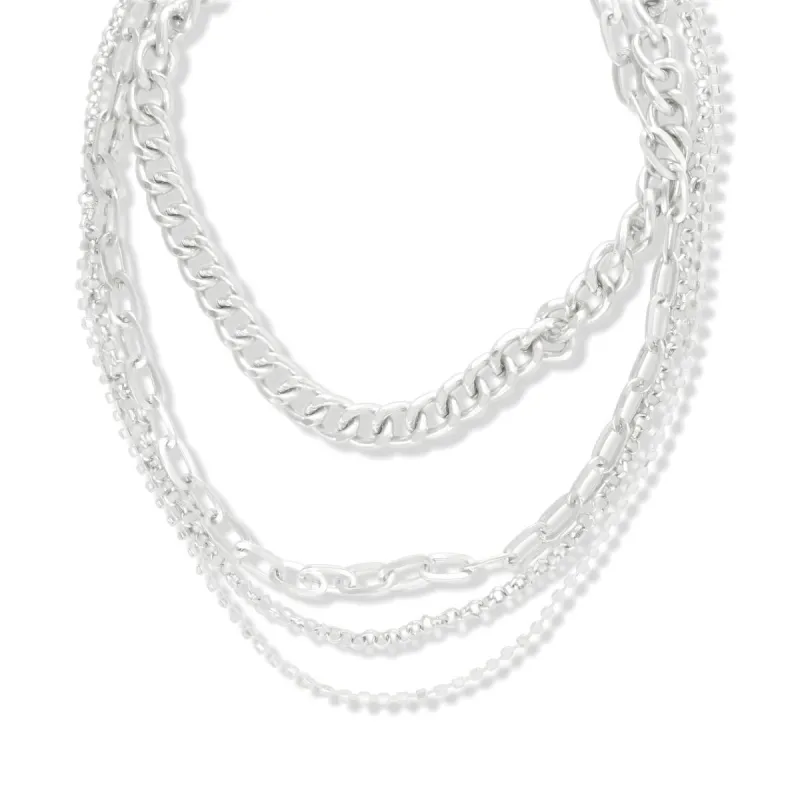 SNAZZY SILVER LAYERED NECKLACE sold by Myra Bag