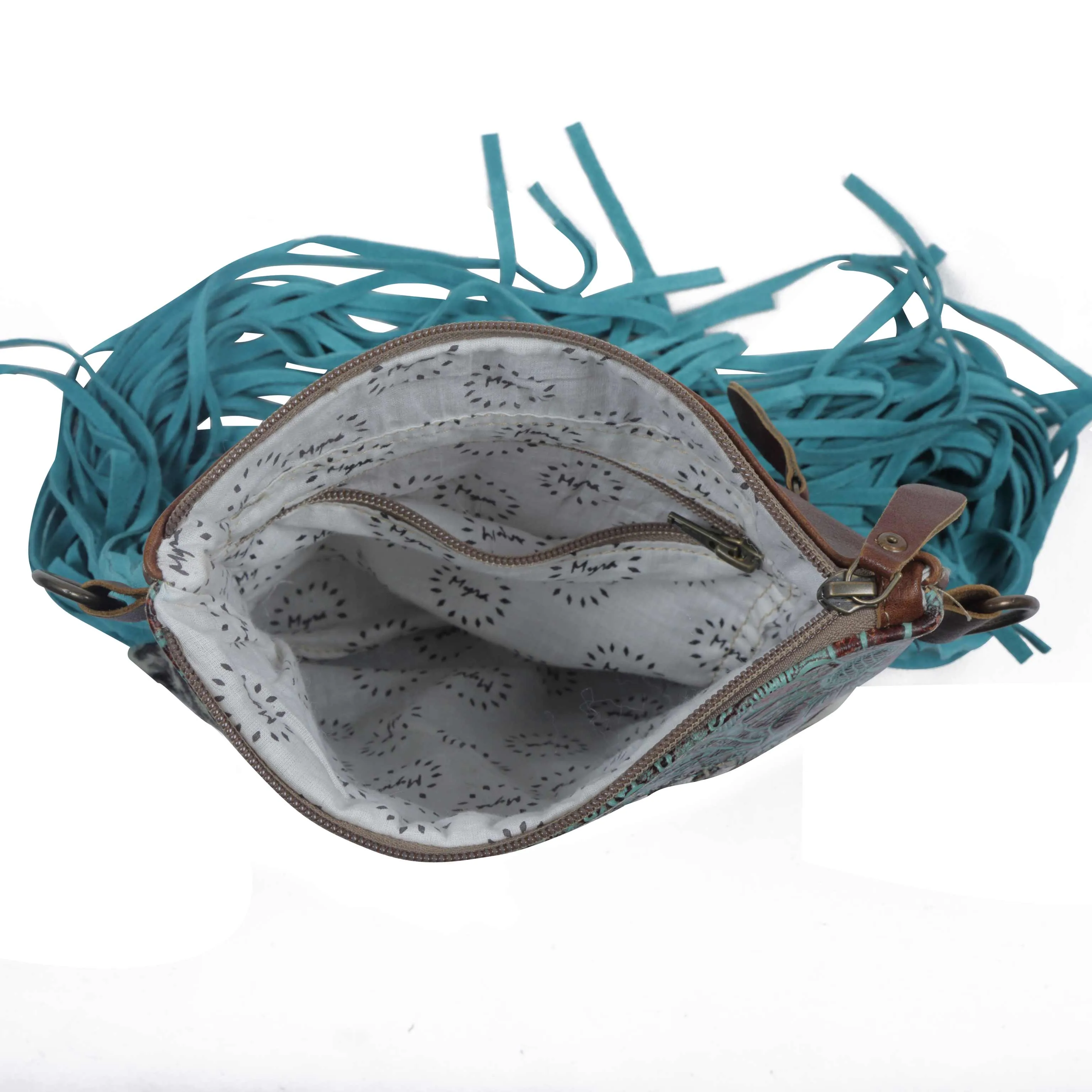 Viridian Leather & Hairon Bag sold by Myra Bag product image thumbnail 4