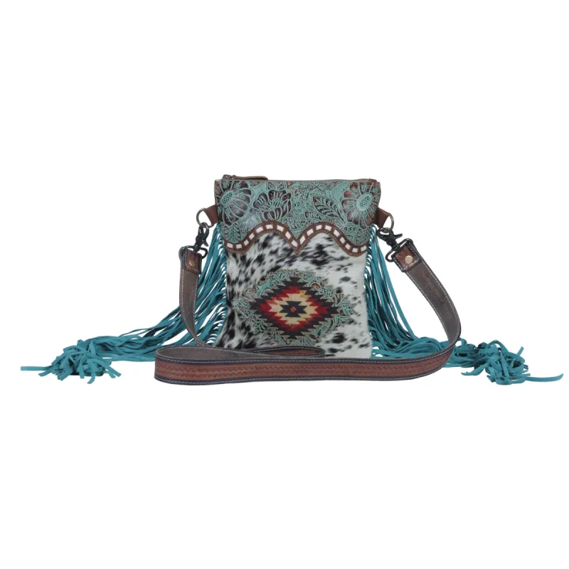 Viridian Leather & Hairon Bag sold by Myra Bag