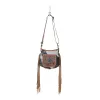 Brown Quilt   Hand-Tooled Bag sold by Myra Bag