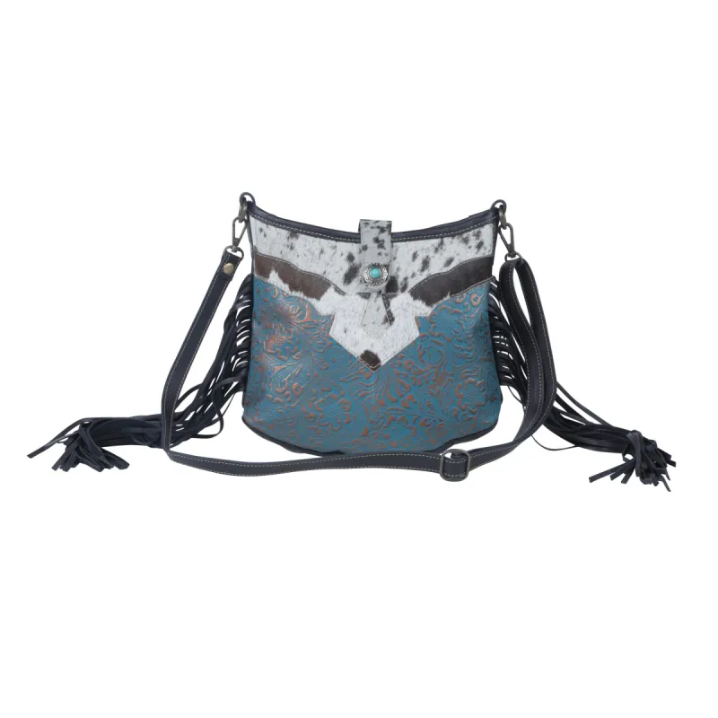 Sapphire Vines Leather & Hairon Bag sold by Myra Bag
