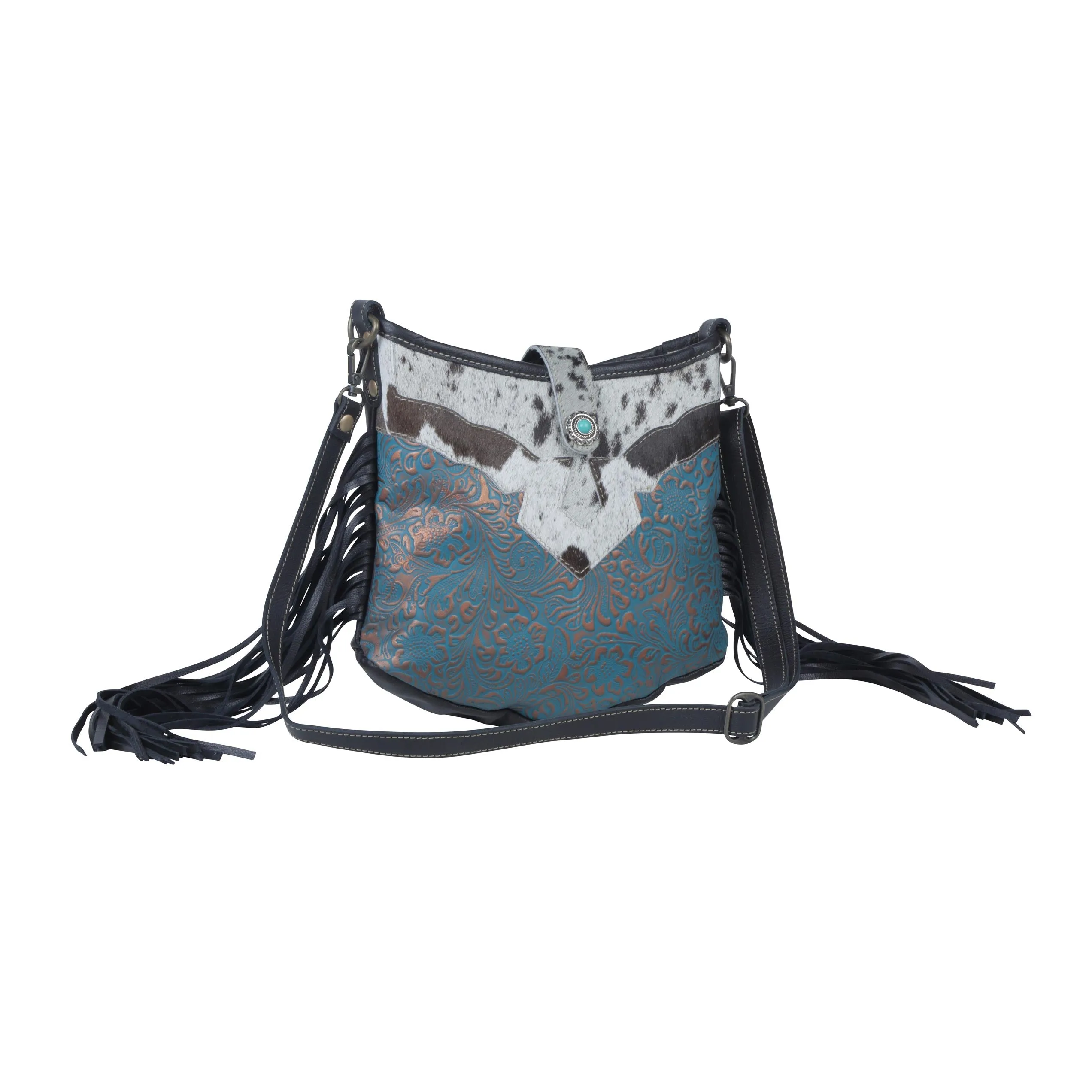 Sapphire Vines Leather & Hairon Bag sold by Myra Bag product image thumbnail 2