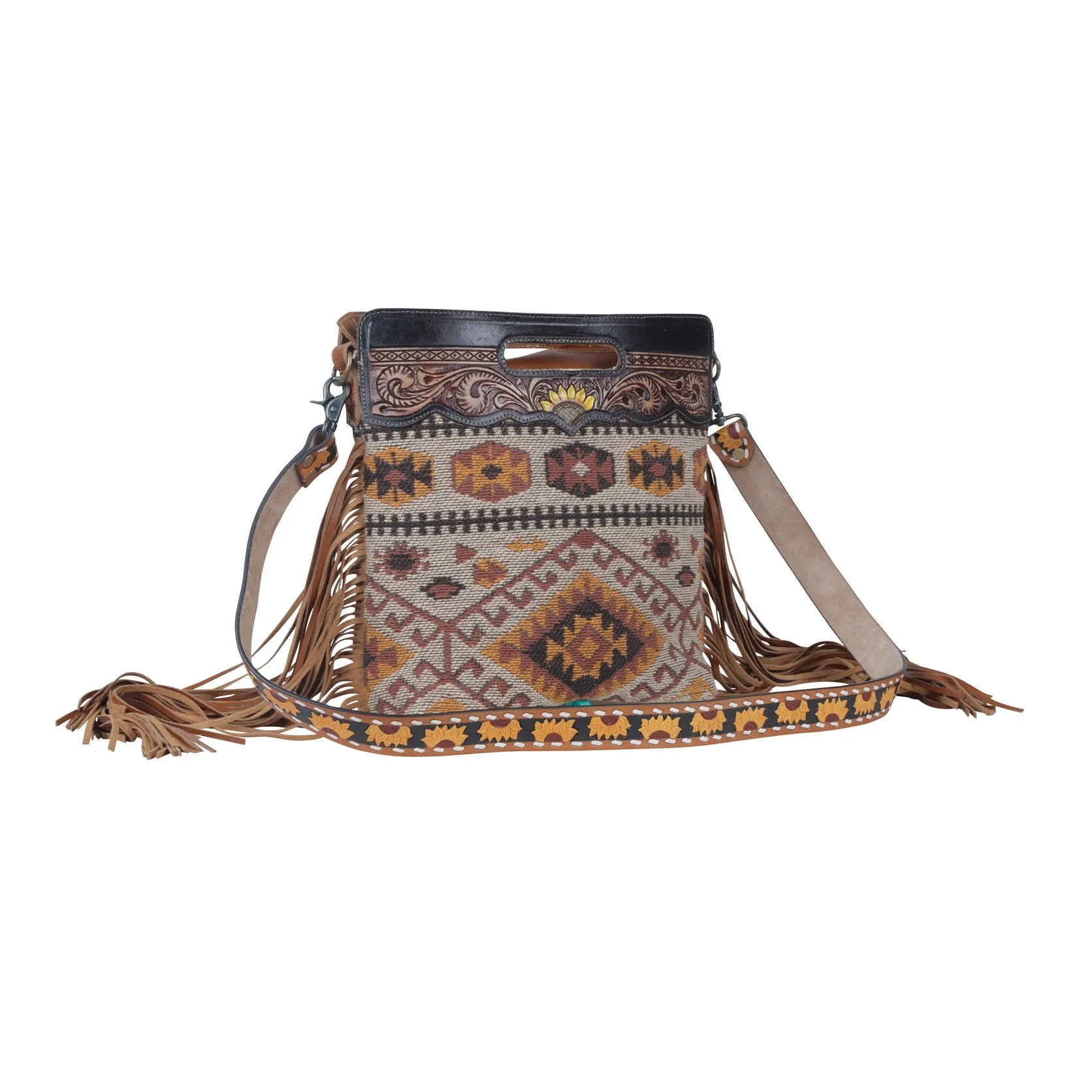 Helios Hand-Tooled Bag sold by Myra Bag product image thumbnail 3