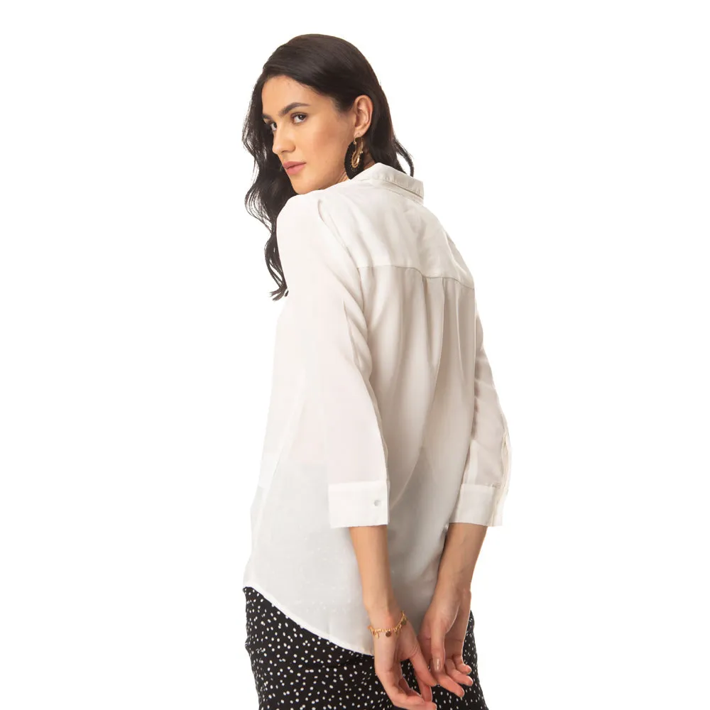 Minimalistic White Chic Shirt sold by Myra Bag product image thumbnail 3