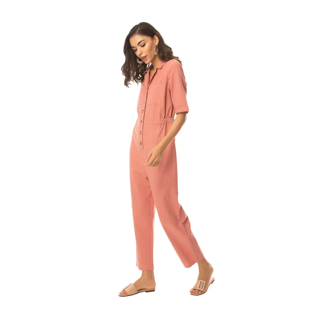 Pink Widow Collar Jumpsuit sold by Myra Bag product image thumbnail 3
