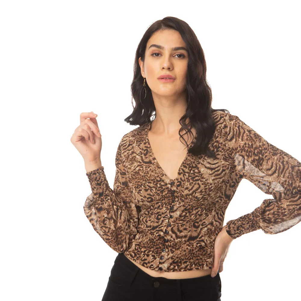 Leopard Ador Crop Top sold by Myra Bag