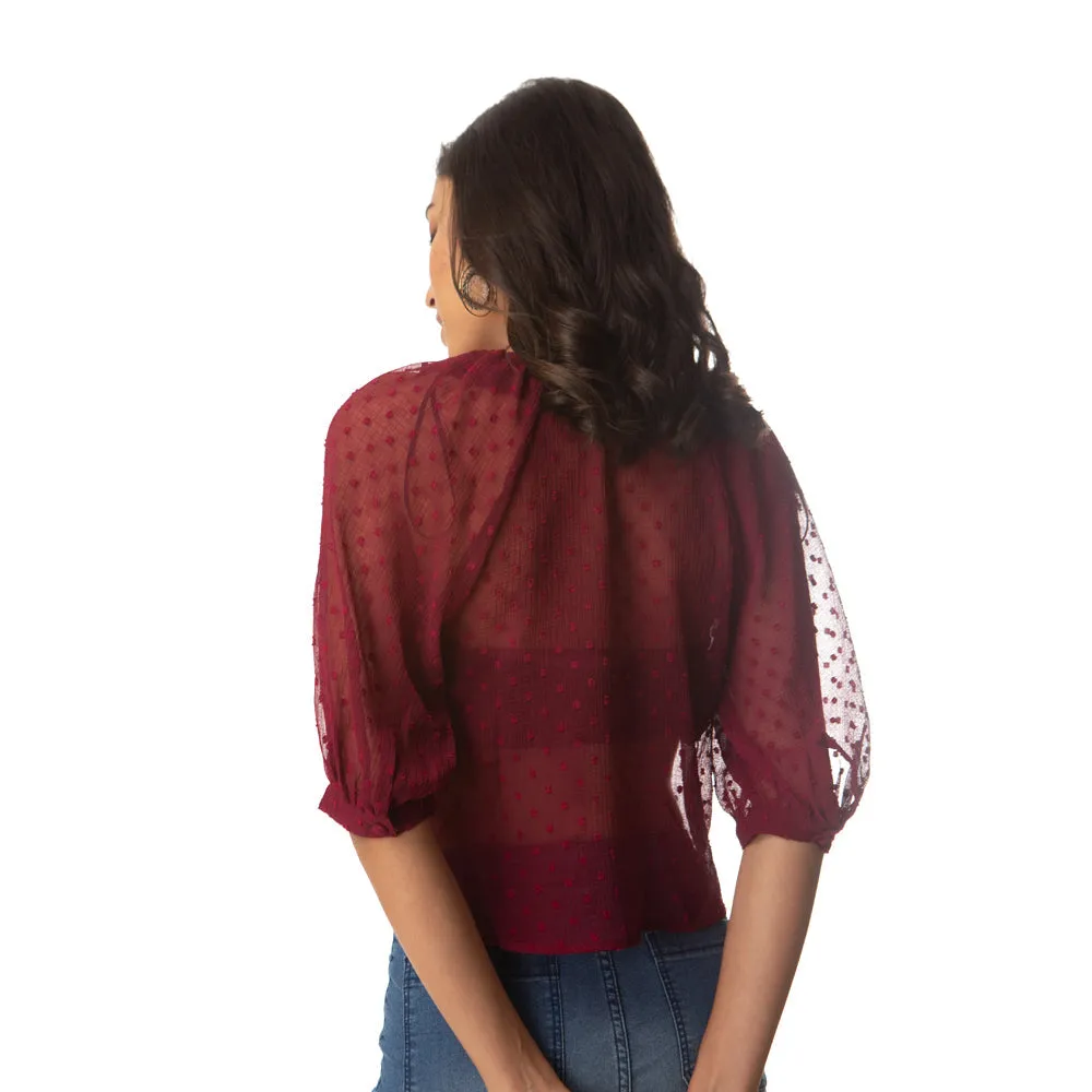 Cherry See-Through Crop Top sold by Myra Bag product image thumbnail 4