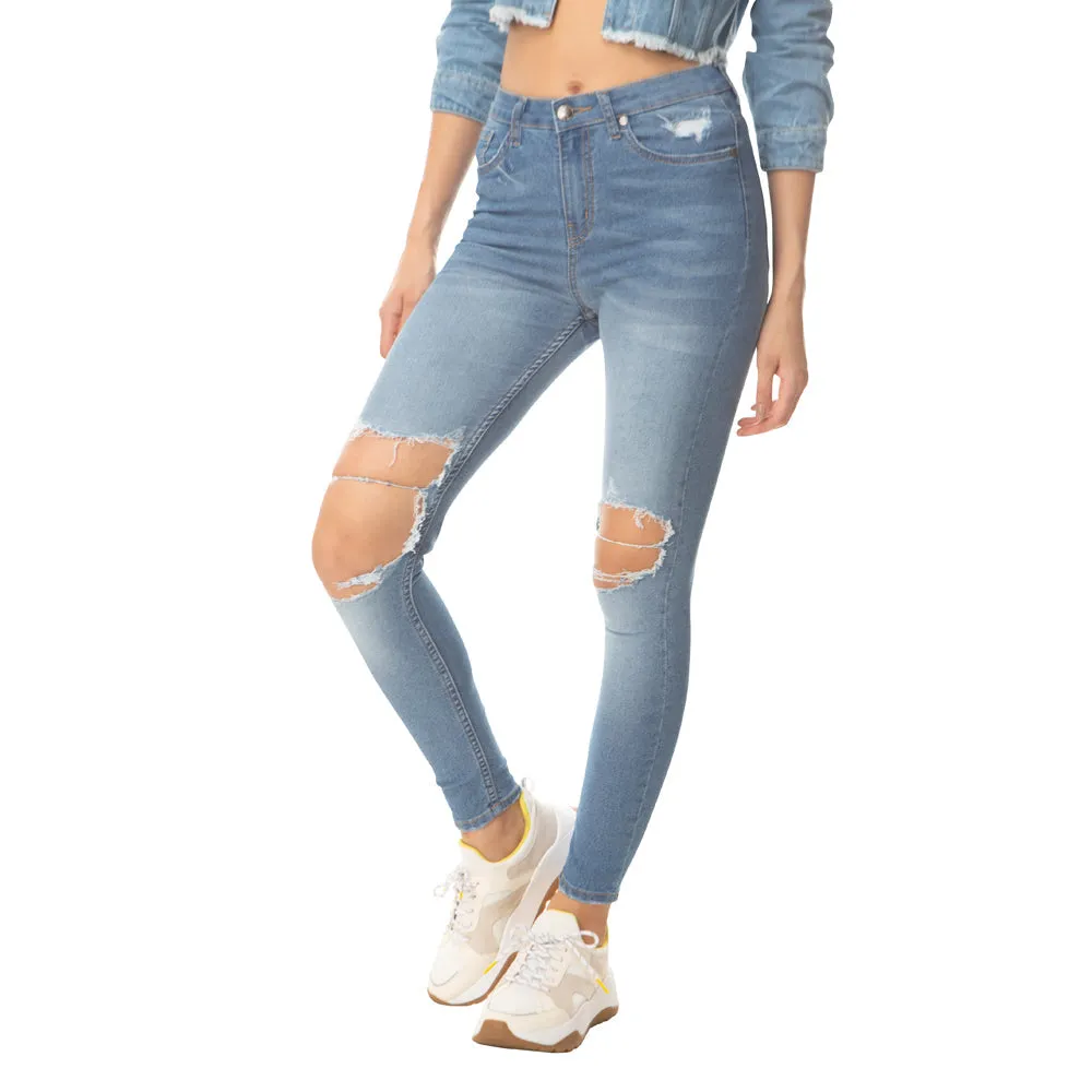 Awristocrat Knee Ripped Jeans sold by Myra Bag product image thumbnail 4